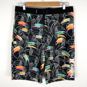 Hurley Boys Black Toucan Print Swim Shorts